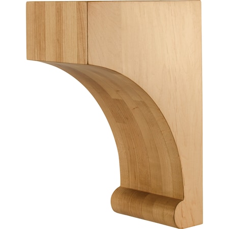 Hardware Resources 5" Wx8-1/16"Dx12"H Hard Maple Bullnose Base Corbel COR47-3-HMP